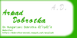 arpad dobrotka business card